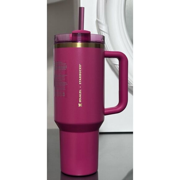 Stanley x Starbucks HOLIDAY 2024 BERRY PINK GLITTER 40oz Tumbler - Picture 1 of 4